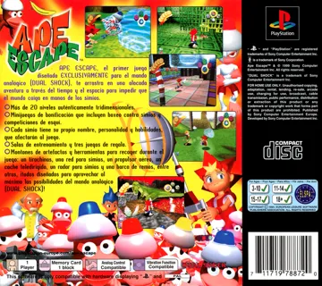 Ape Escape - La Invasion de los Monos (ES) box cover back